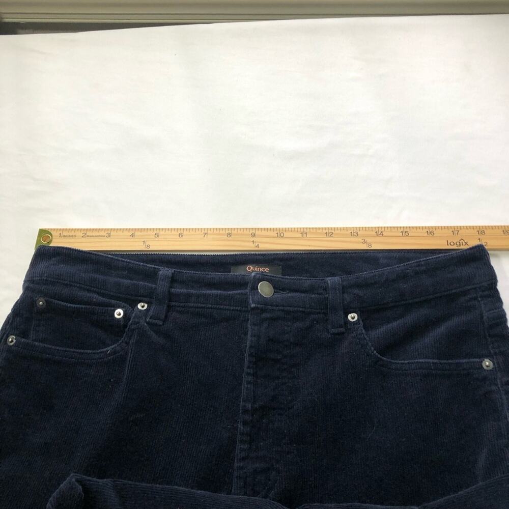 Quince organic cotton stretch corduroy straight leg pants deep navy womens 14 - Picture 9 of 14